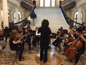 State House with Wayland Middle School string ensemble